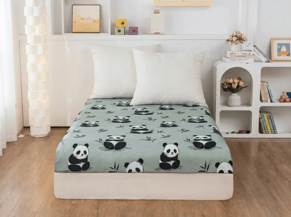 Mikroszálas lepedő PANDA RELAX mentás 90x200 cm