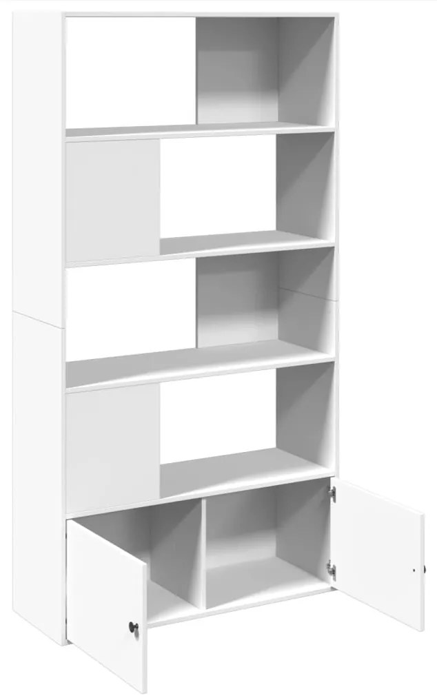 fehér szerelt fa könyvespolc 100 x 36 x 189 cm