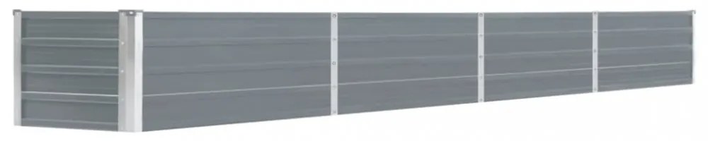 Szürke horganyzott acél kerti virágtartó 320 x 40 x 45 cm