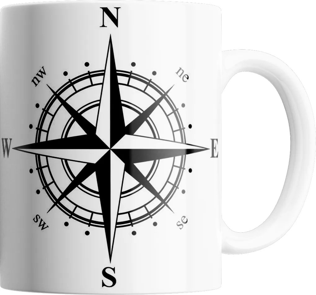 Bögre Iránytű Kiváló Minőség Ajándék Szöveg