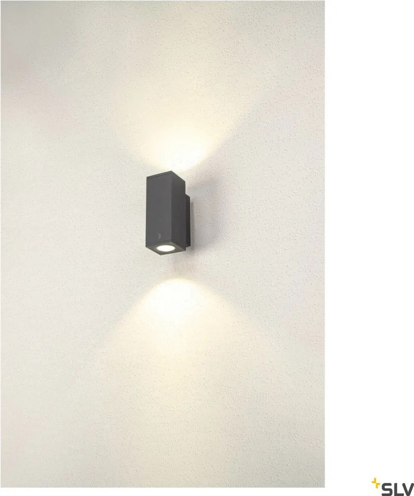 SLV 1003418 ENOLA SQUARE Modern Kültéri Fali Lámpa Antracit, Átlátszó LED IP65