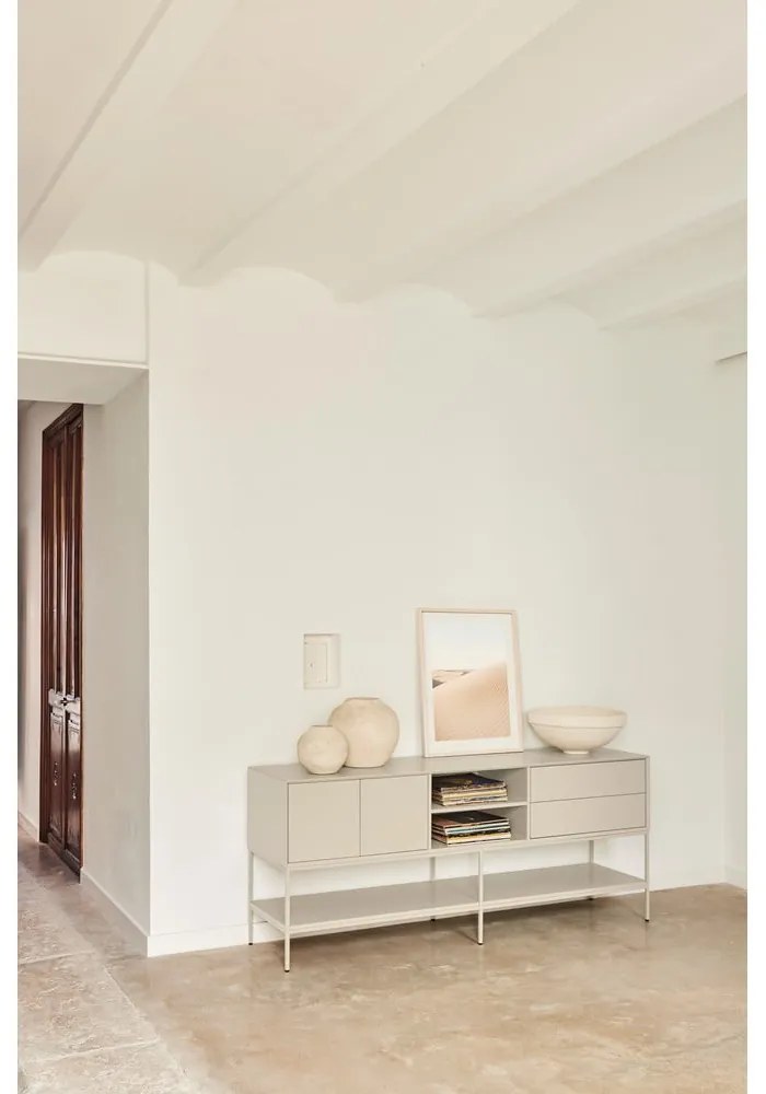 Krémszínű TV-állvány 175x74x45 cm Platt – Teulat