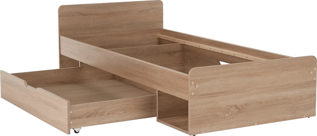 Egyszemélyes ágy 1S/90, sonoma tölgyfa, TEYO