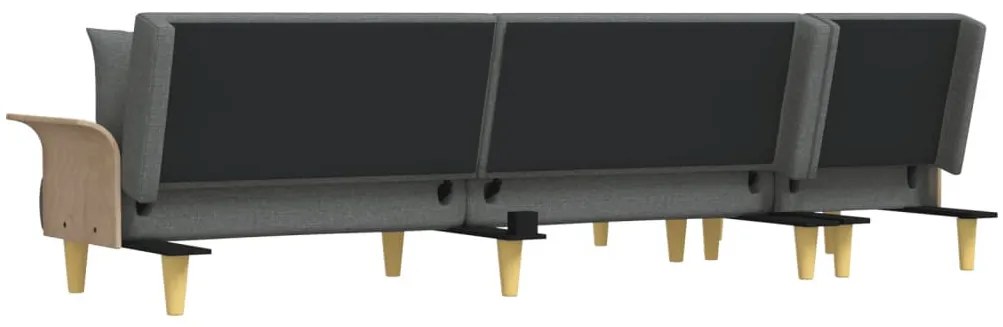 vidaXL sötétszürke L-alakú bársony kanapéágy 279x140x70 cm