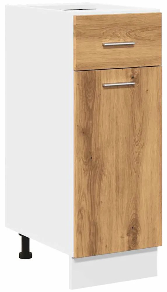 “Lyon” kézműves tölgyszínű szerelt fa fiókos alsószekrény