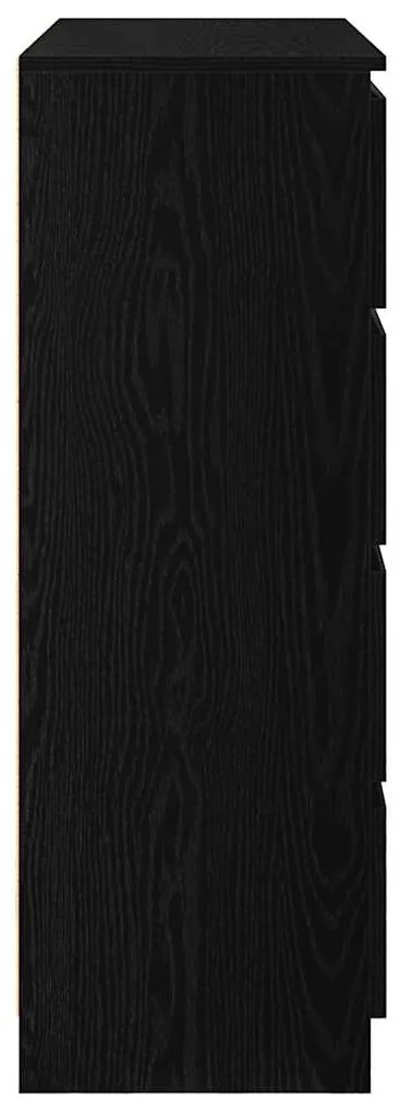fekete tölgy szerelt fa tálalószekrény 100x35x99 cm