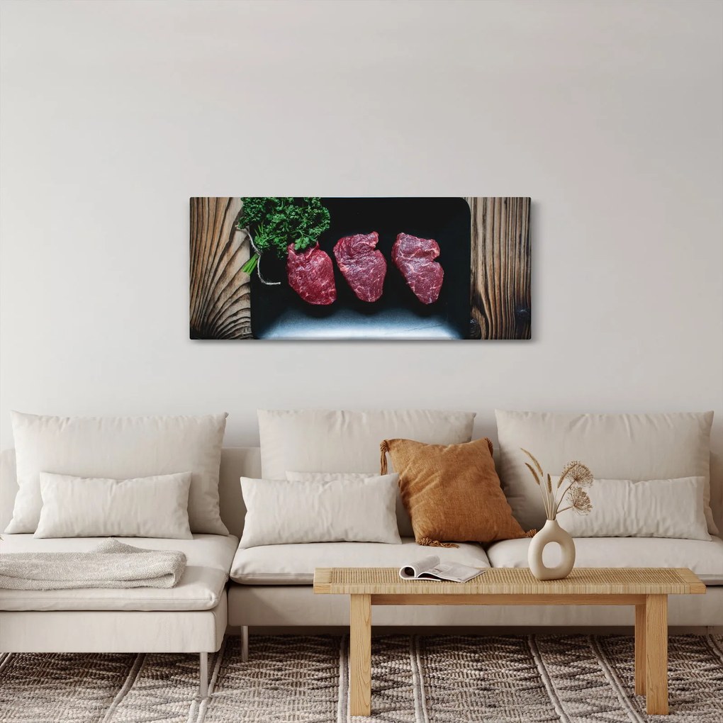 Hús képe egy tányéron (120x50 cm)