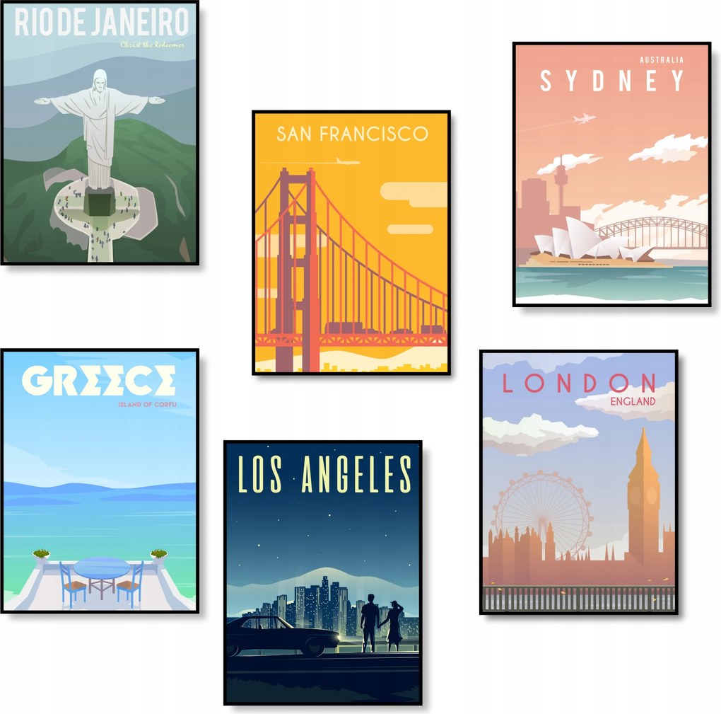 Poszterek A4 Szett 6 db-os Hálószoba Nappali Képek *Sok minta*