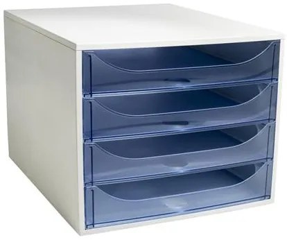 Irattároló, műanyag, 4 fiókos, EXACOMPTA Ecobox Linicolor, jégkék (EX228610D)