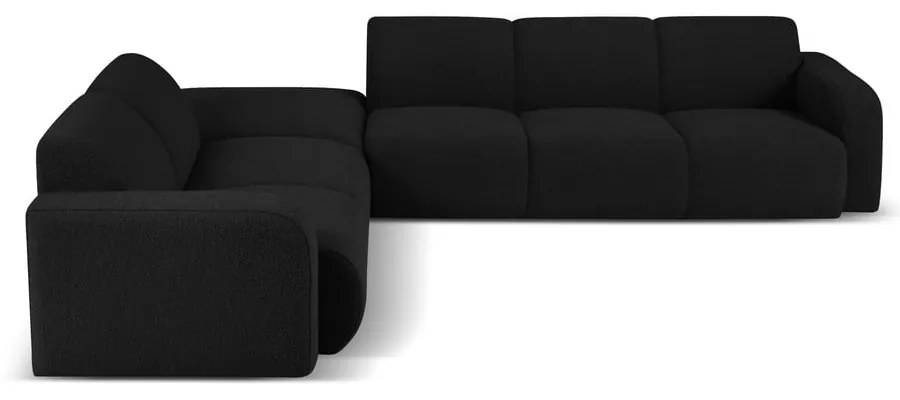 Fekete buklé sarokkanapé (bal oldali) Molino – Micadoni Home