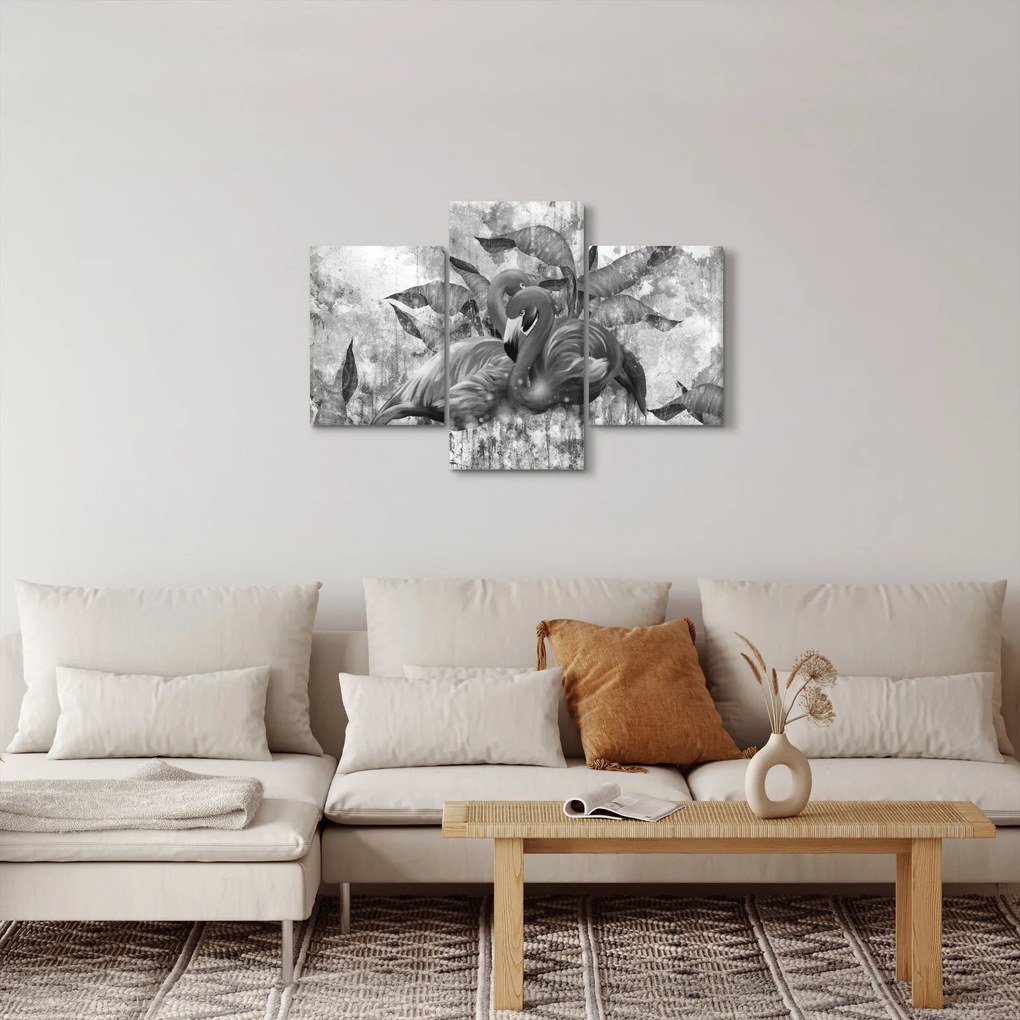 Kép - Flamingók graffiti (90x60 cm)