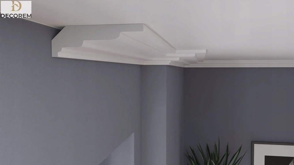 Mennyezeti díszléc DLSU14 4cm x 16cm párkány díszléc Xps Decorem