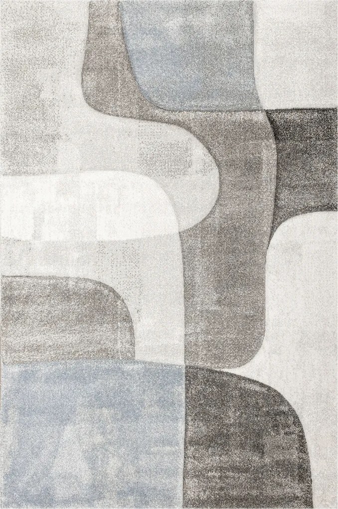 Szürke-kék Szőnyeg Nappaliba Puha Vastag Kivágott Gyapjú Kandy 160x230 cm