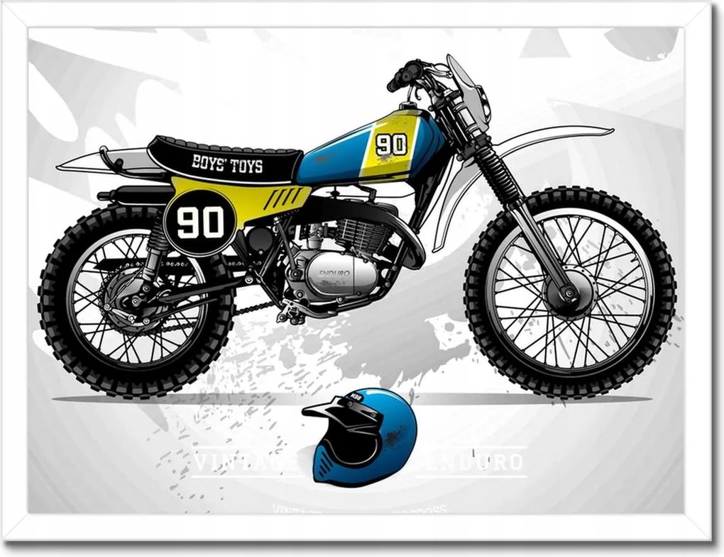 Poszterek keretben 40x30 Cross Motorkerékpár Motor