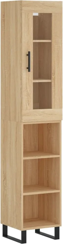 vidaXL sonoma tölgy szerelt fa magasszekrény 34,5x34x180 cm