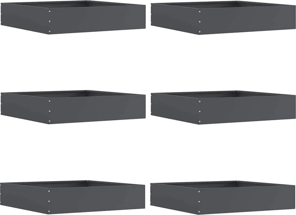 vidaXL Fűszegélyezés 6 pcs Antracit 60 x 60 x 13 cm Acél