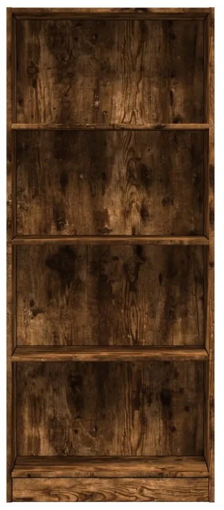 füstös tölgy színű szerelt fa könyvszekrény 60 x 24 x 143 cm