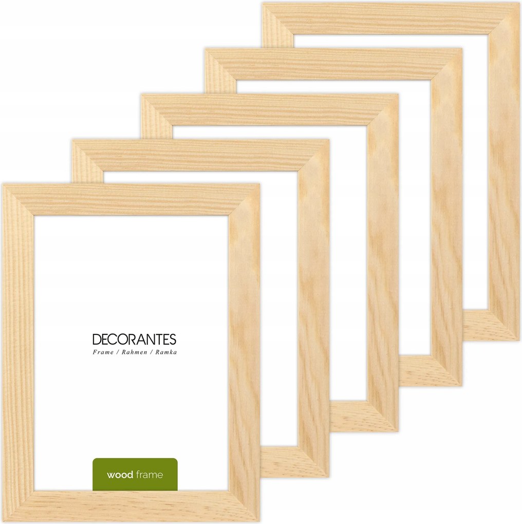Nyersfa képkeretek 5 db-os szett 13x18 cm