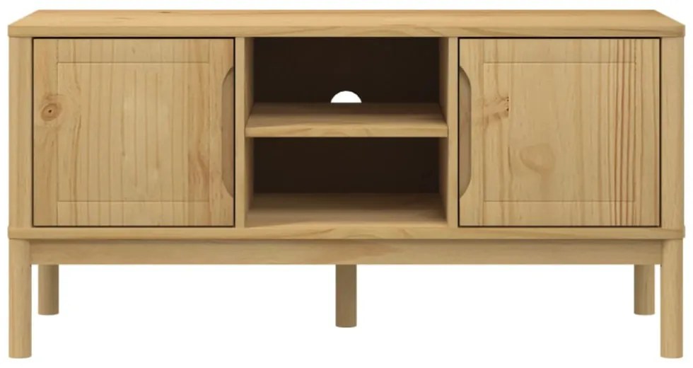 FLORO viaszbarna tömör fenyőfa TV-szekrény 114 x 43 x 55 cm
