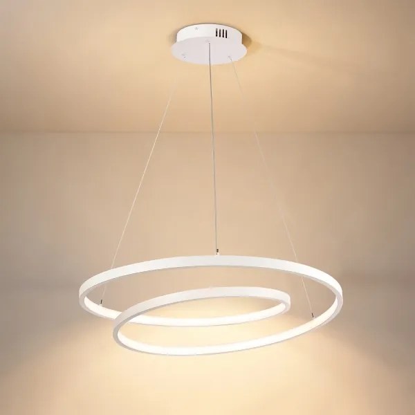 Brilagi-LED Dimmelhető kábelen függesztett csillár TWISTER LED/48W/230V átm. 50 cm fehér + távirányító