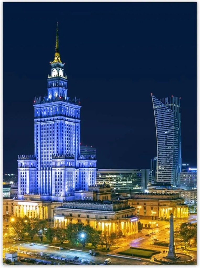 Poszterek 100x135 Varsó éjszaka Palota