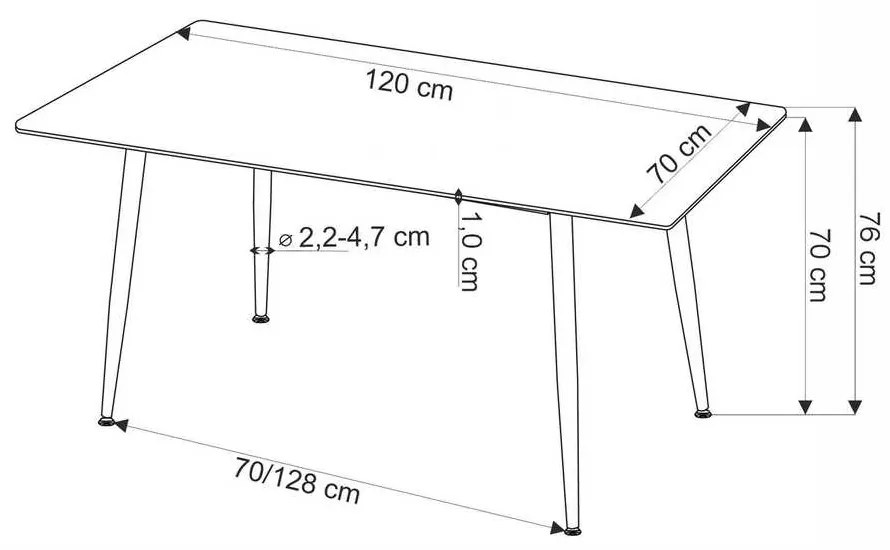 Webster étkezőasztal 120 cm, márvány / fekete