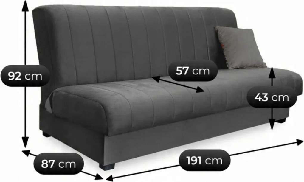 2 db-os szett, ágyazható kanapé szürke színben SIGMA