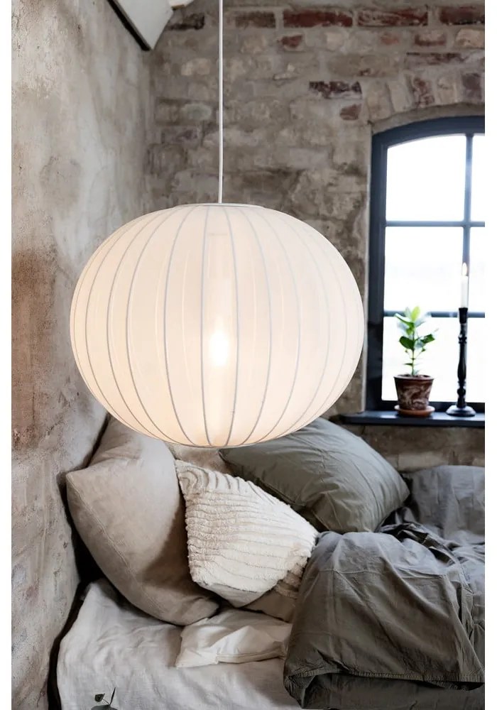 Fehér függőlámpa textil búrával ø 50 cm Florence – Markslöjd