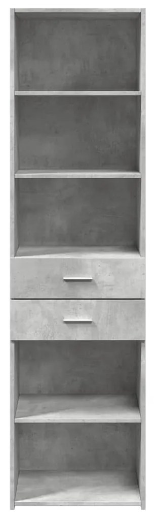 betonszürke szerelt fa magasszekrény 50x42,5x185 cm