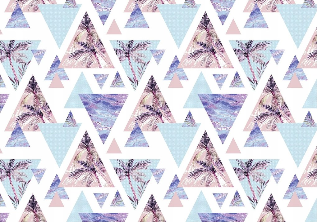 Fotótapéta Pálma geometria pasztell vinil árnyalatok 208x146 +ragasztó