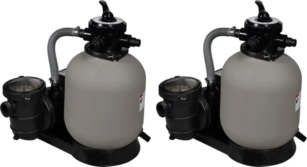 vidaXL 2 db homokszűrő szivattyú 600 W 17000 l/óra