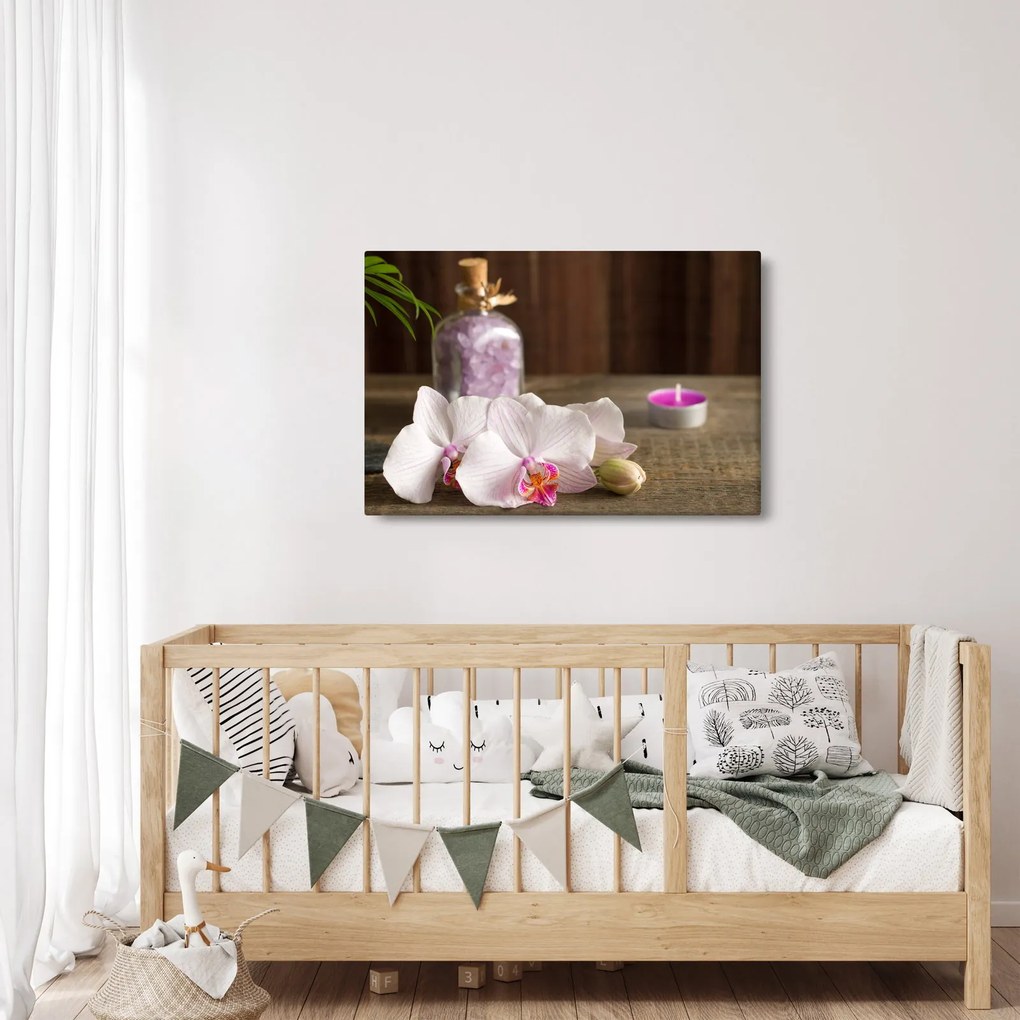 Kép - Gyertya és orchidea (90x60 cm)