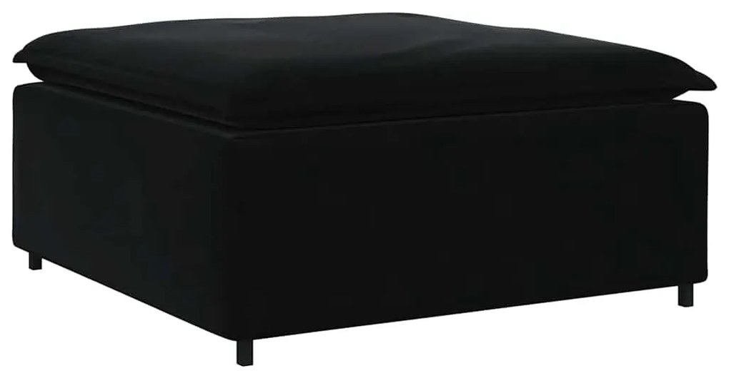 fekete moduláris kanapé lábzsámoly modul 100x100x48 cm