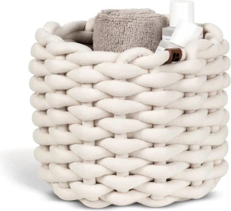 Textil tárolókosár ø 21x17 cm Peach Skin Round S – Bigso