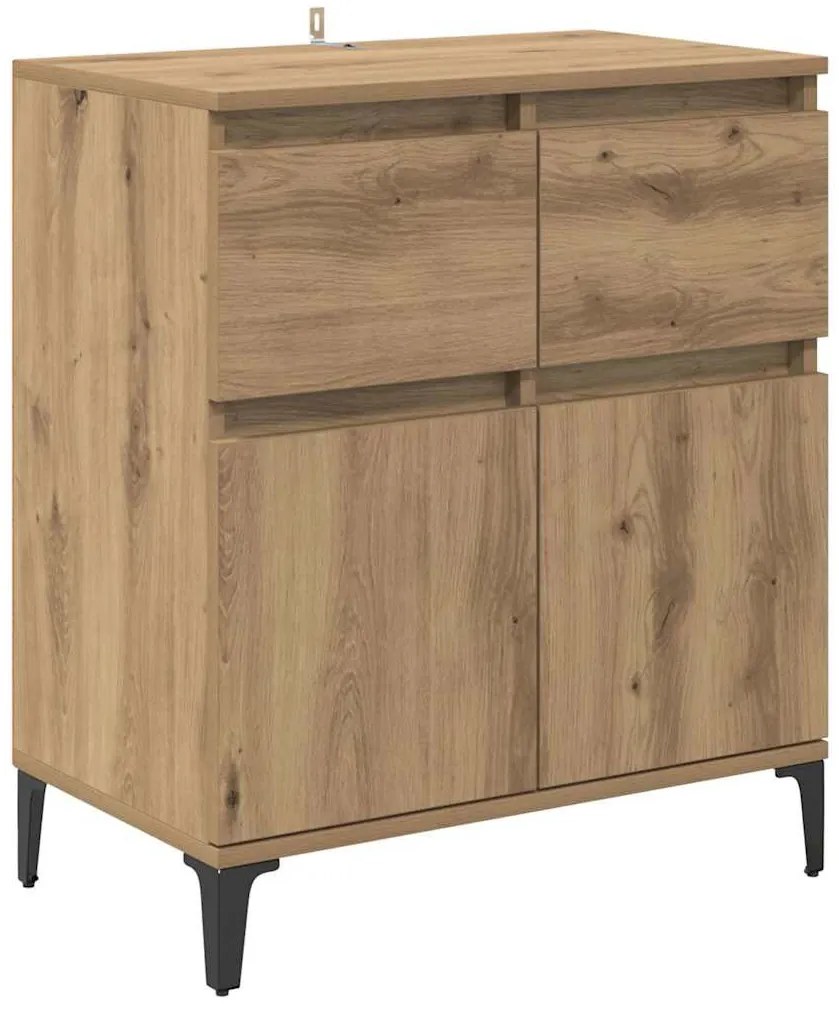 Széf fiókkal Artisan tölgy 60 x 35 x 70 cm Műszaki fa és vas