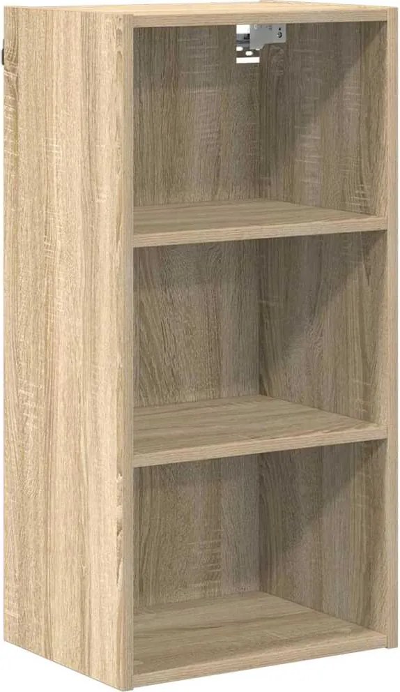 vidaXL Függő szekrény tárolóval Sonoma tölgy 40 x 29,5 x 80 cm Faanyag