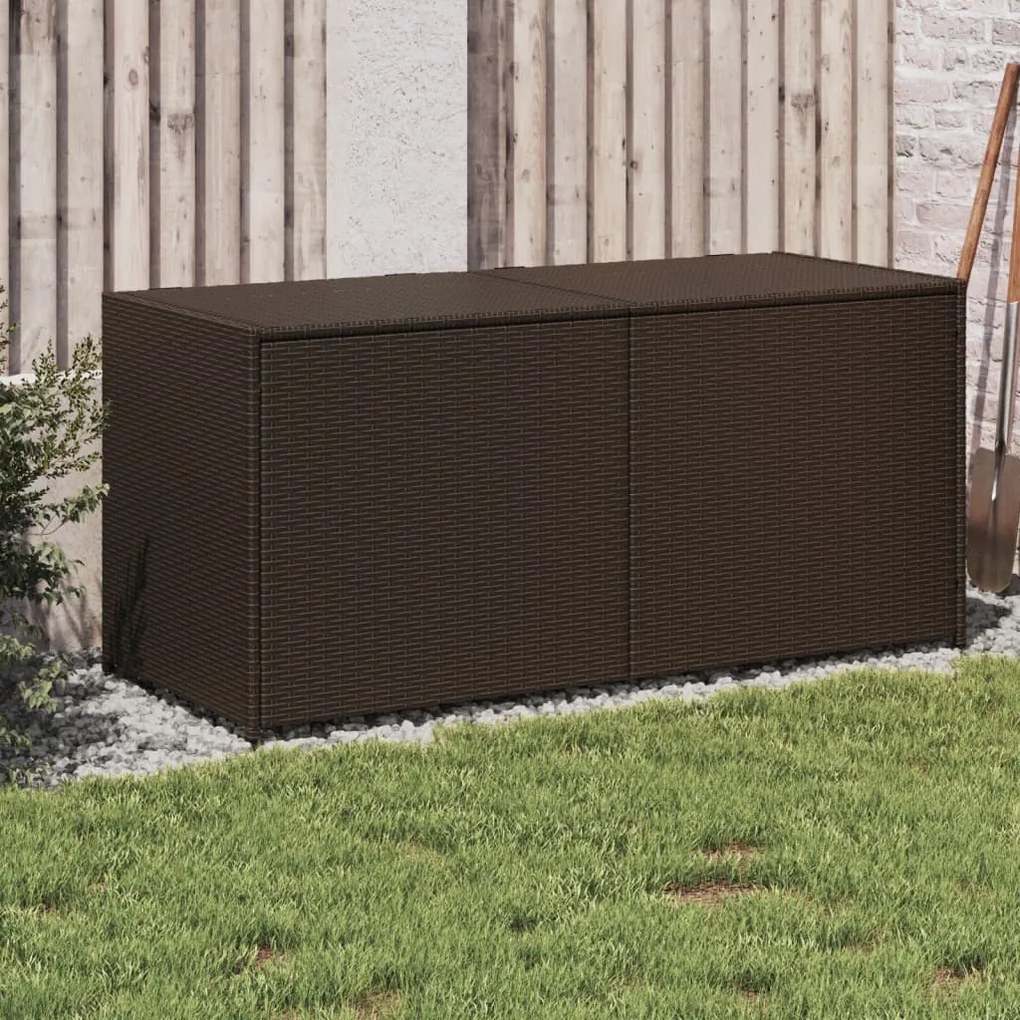 vidaXL barna polyrattan kerti tárolóláda 283 L