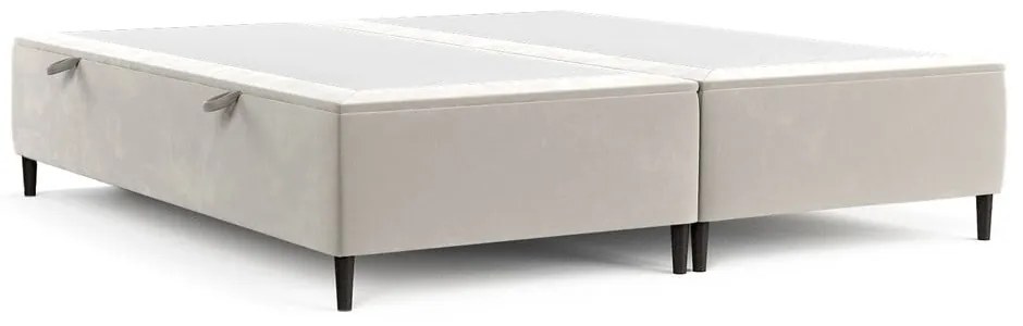 Krémszínű kárpitozott ágyneműtartós franciaágy 200x200 cm Tate – Maison de Rêve