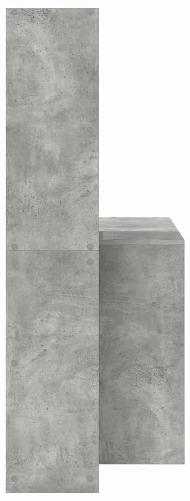 Asztal polcokkal Beton szürke 138.5 x 55 x 143 cm Faanyag