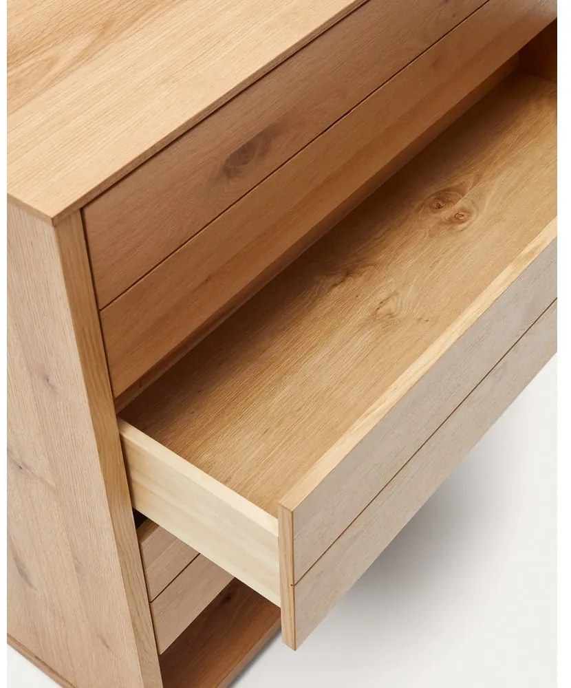 Natúr színű magas komód tölgyfa dekorral 100x97 cm Alguema – Kave Home