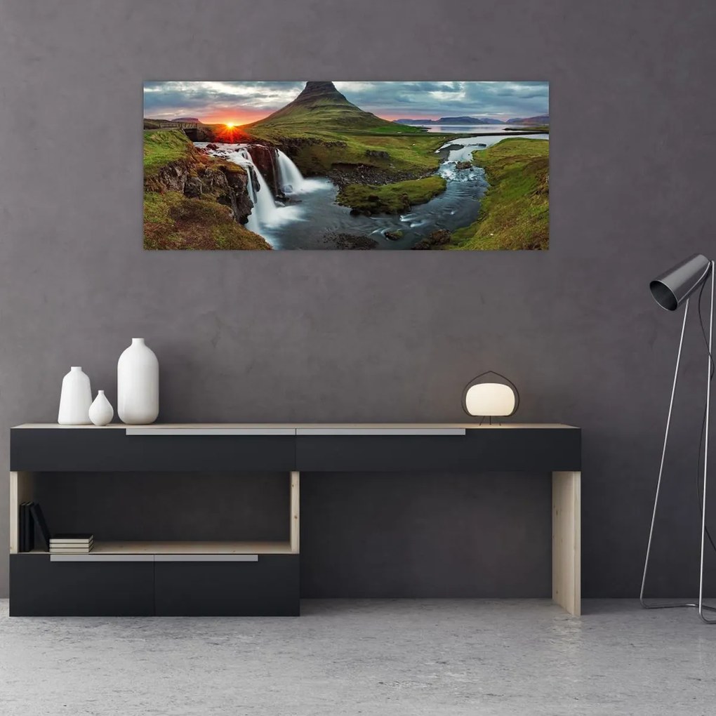 Kép - Kirkjufell naplementében (120x50 cm)