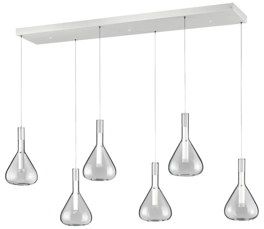 Fehér LED függőlámpa üveg búrával Cipera – CINQUE