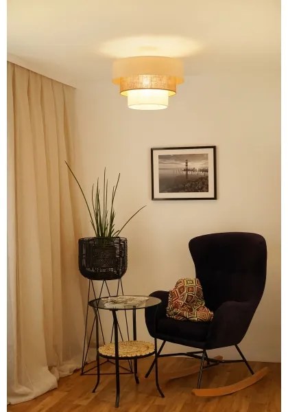 Brilagi DENVER LUNETA lógömb 1xE27/15W/230V, 45 cm, bézs/barna/krém