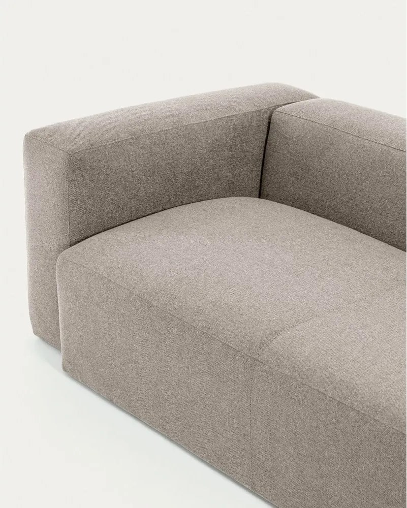 Bézs zsenília sarokkanapé Blok – Kave Home