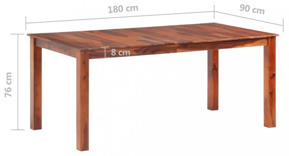 tömör rózsafa étkezőasztal 180 x 90 x 76 cm