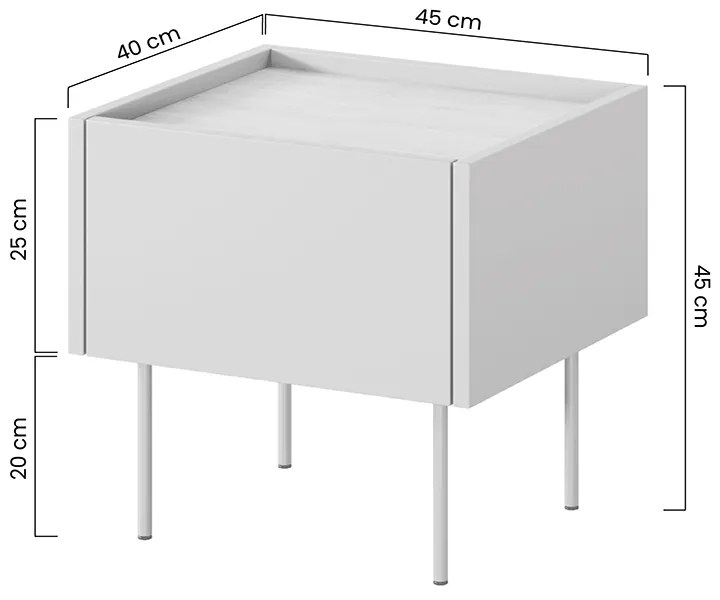 Desin 45 cm éjjeliszekrény fiókkal - kasmír / nagano-tölgy
