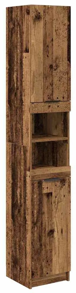 vidaXL Fürdőszobai Szekrény Szett polcokkal tárolóval Öreg fa Faanyag