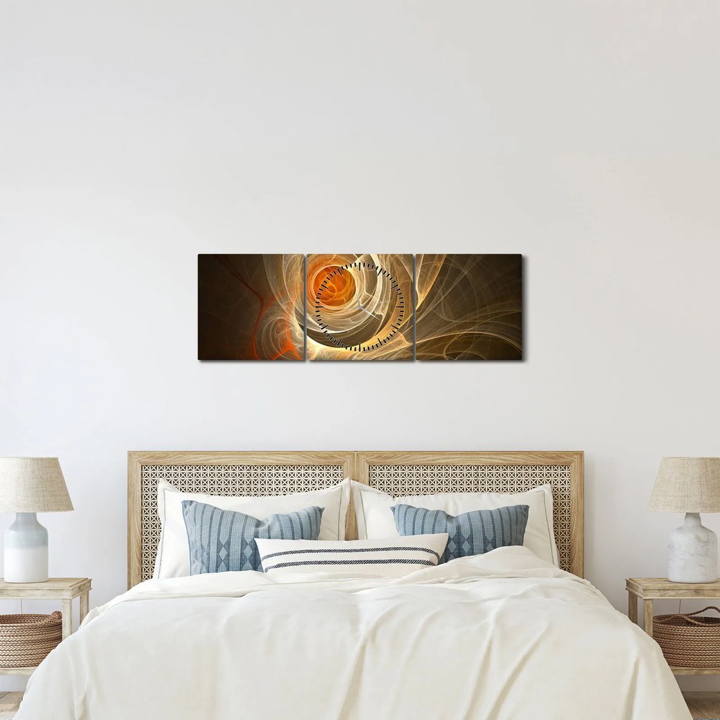 Absztrakciós kép (órával) (90x30 cm)