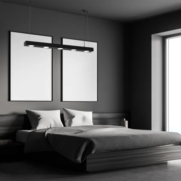 Csillár zsinóron ALEXANDER 5xGX53/12W/230V fekete