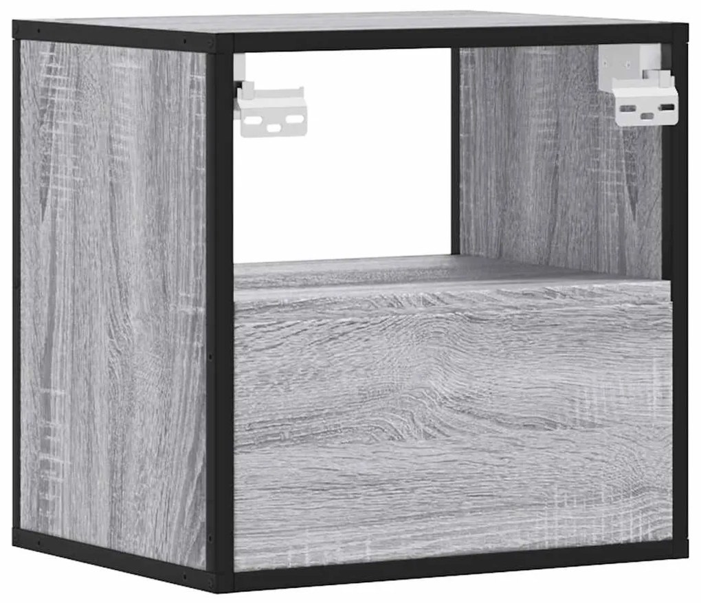2 db szürke sonoma színű fali éjjeliszekrény 40 x 31 x 39,5 cm